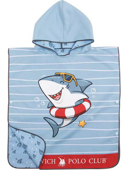 Greenwich Polo Club Summer Shark 4044 Παιδικό Πόντσο Θαλάσσης Microfiber Γαλάζιο 50x115cm