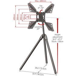 Barkan DTP410 Βάση Τηλεόρασης Δαπέδου 13"-83"