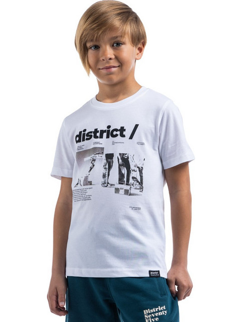 District75 Παιδικό T-Shirt Κοντομάνικο Λευκό 125KBSS-379-091