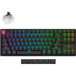 Keychron K8 V2 QMK Aluminium Ασύρματο Μηχανικό Gaming Πληκτρολόγιο TenKeyLess με Keychron Super Brown Διακόπτες RGB Black