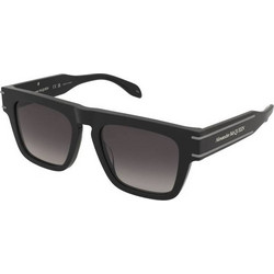 Alexander McQueen AM0397S 001 Ανδρικά Γυαλιά Ηλίου Τετράγωνα Κοκάλινα Μαύρα με Μαύρο Degradee Φακό