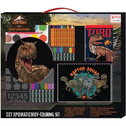 Jurassic World Σετ Ζωγραφικής με Βαλιτσάκι 54x47cm 31τμχ