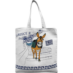 SUMMERtiempo Υφασμάτινη Τσάντα Θαλάσσης Ώμου Λευκή 40x40cm 623185