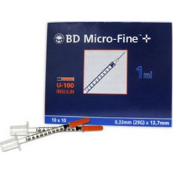 BD Micro-Fine Σύριγγες 1ml με Βελόνα Ινσουλίνης 29G 12.7mm 10τμχ