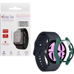 Volte-Tel Πλαστική Θήκη Tempered Glass για Samsung Galaxy Watch 6 40mm Πράσινη