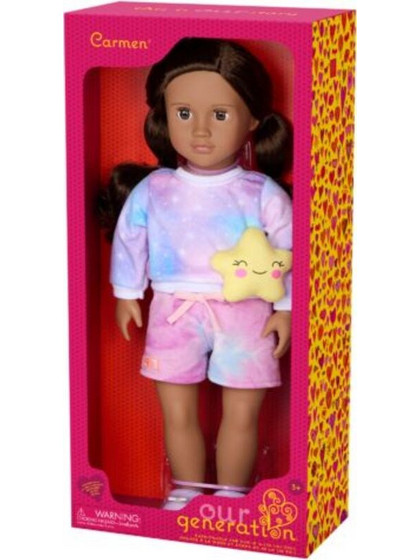 Our Generation Carmen with Rainbow Pijama & Star Pillow