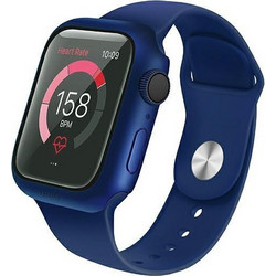 Uniq Nautic Πλαστική Θήκη Tempered Glass για Apple Watch 4 / 5 / 6 / SE 40mm Μπλε