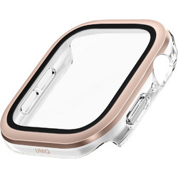 Uniq Voute Πλαστική Θήκη Tempered Glass για Apple Watch 10 46mm Ροζ Χρυσή