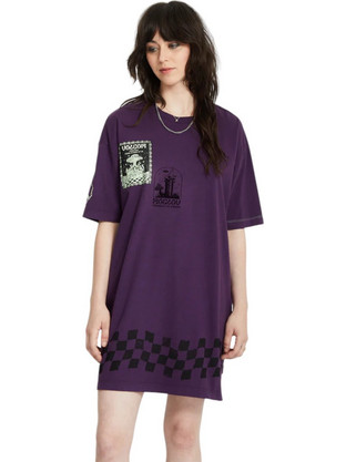 Volcom Mini Καλοκαιρινό Καθημερινό Μπλουζοφόρεμα Μωβ B1312516-GPR