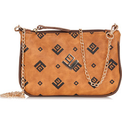 Lovely Handmade Γυναικείο Τσαντάκι Χιαστί από Δερματίνη Ταμπά με Αλυσίδα 17CD-SI-10