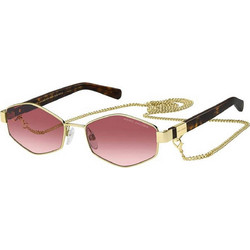 Marc Jacobs MARC496S NOA3X Γυναικεία Γυαλιά Ηλίου Πολυγωνικά Κοκάλινα Μαύρα με Ροζ Φακό