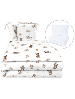 MimiNu Bears Σετ Κούνιας White 5τμχ