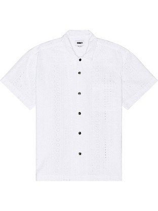 Obey Ανδρικό Πουκάμισο Βαμβακερό Κοντομάνικο Overshirt Λευκό 782021S