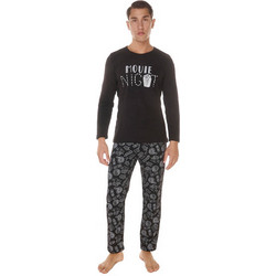 Comfort Χειμωνιάτικες Ανδρικές Πιτζάμες Βαμβακερές Μαύρες 24252012FC