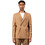 I'M BRIAN Καλοκαιρινό Ανδρικό Blazer Υφασμάτινο με Κανονική Εφαρμογή Καφέ GIA2041
