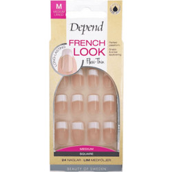 Depend Beige Medium Square Tips Νυχιών Γαλλικού 24τμχ