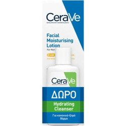 CeraVe AM Facial Moisturising Lotion SPF50 52ml + Hydrating Cleanser 20ml
