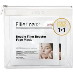 Fillerina 12 Double Filler Booster Sheet Μάσκα Προσώπου για Αντιγήρανση & Ενυδάτωση με Υαλουρονικό 2x25ml