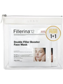 Fillerina 12 Double Filler Booster Sheet Μάσκα Προσώπου για Αντιγήρανση & Ενυδάτωση με Υαλουρονικό 2x25ml