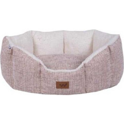 WoofModa Καναπές Κρεβάτι Σκύλου Μπεζ Ροζ 57x40cm