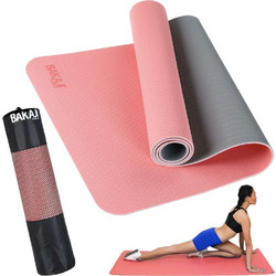 Bakaji Στρώμα Γυμναστικής Yoga / Pilates Ροζ με Ιμάντα Μεταφοράς 183x61x0.6cm
