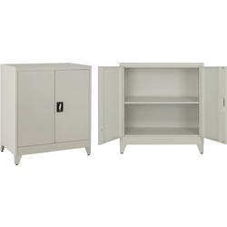 HomeMarkt Duron Δίφυλλη Μεταλλική Ντουλάπα Εξωτερικού Χώρου Γκρι 90x40x100cm HM11999