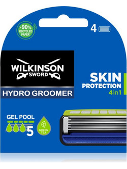 Wilkinson Sword Hydro 5 Groomer Ανταλλακτικές Λεπίδες με 5 Λεπίδες & Λιπαντική Ταινία 4τμχ