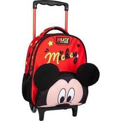 Must Mickey Mouse Σχολική Τσάντα Τρόλεϊ Νηπιαγωγείου Κόκκινη 565043