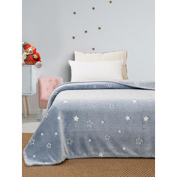 Sunshine Home Παιδική Κουβέρτα Fleece Αστεράκια Φωσφοριζέ 160x220 Μπλε