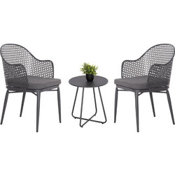 HomeMarkt Orego Σετ Σαλόνι Κήπου Αλουμίνιο 3τμχ Γκρι HM21107.01
