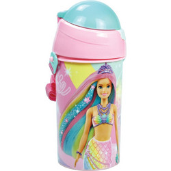 Gim Barbie Παιδικό Παγούρι Πλαστικό με Καλαμάκι Πολύχρωμο 500ml