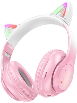 Lamtech BT5.3 Kids Crystal Ενσύρματα & Ασύρματα Bluetooth Παιδικά Ακουστικά Over Ear Ροζ