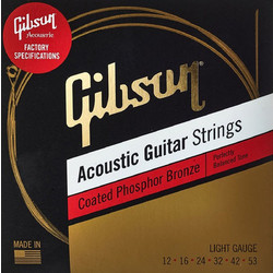 Gibson SAG-CPB12 12-053 Σετ 6 Χορδές Ακουστικής Κιθάρας Phosphor Bronze 12-53" Light Tension