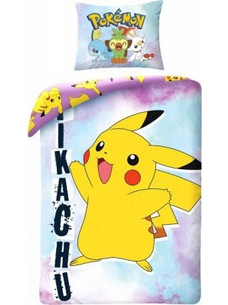 Halantex Pokemon Pikachu Σετ Παιδική Παπλωματοθήκη Μονή Βαμβακερή 140x200 Γαλάζια Μωβ