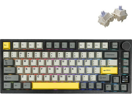 Ajazz AK820 Pro Ασύρματο Μηχανικό Gaming Πληκτρολόγιο TenKeyLess με Ajazz Gift Διακόπτες RGB Grey