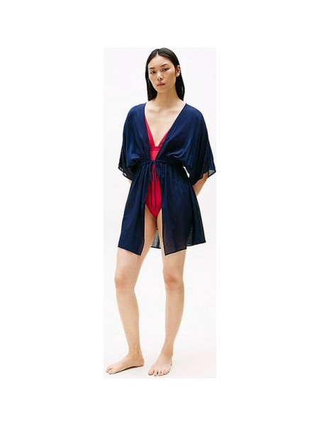 Tommy Hilfiger Γυναικείο Καφτάνι Παραλίας Κοντό Navy Μπλε UW0UW05336-C1G