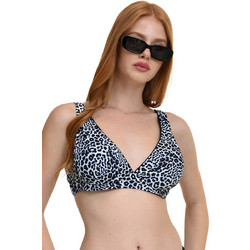 MiandMi Bikini Top Τριγωνάκι με Ενίσχυση Animal Print Μαύρο Λευκό 2713