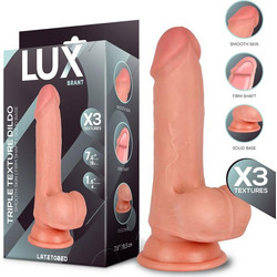 LateToBed Lux Brant Triple Density Ρεαλιστικό Dildo με Βεντούζα & Όρχεις 19.3cm Flesh
