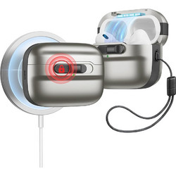 ESR Pulse Magnetic Halolock MagSafe Θήκη Σιλικόνης για Apple AirPods Pro 1 / 2 Ασημί