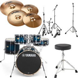 Yamaha Stage Custom Studio Deep Blue Sunburst Bundle