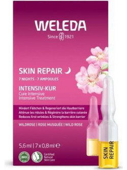 Weleda Skin Repair 7 Nights Wild Rose Αντιγηραντικό Ενυδατικό Serum Προσώπου 7τμχ