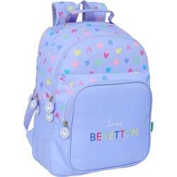 Benetton Love Σχολική Τσάντα Πλάτης Δημοτικού Λιλά 612551773