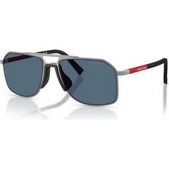 Prada PSB51S 5AV06A Ανδρικά Γυαλιά Ηλίου Aviator Μεταλλικά Ασημί με Μπλε Φακό