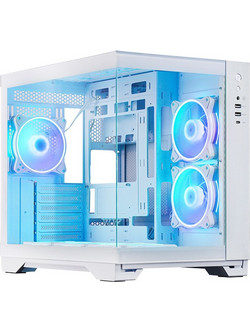 Chieftec Visio White Gaming Cube Κουτί Υπολογιστή RGB με Πλαϊνό Παράθυρο