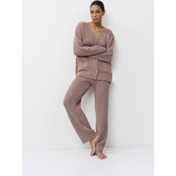 Aruelle Jolie Σετ Γυναικείες Πιτζάμες Χειμωνιάτικες Fleece Καφέ 39.01.23.881