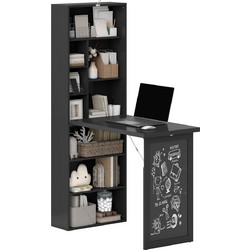 HOMCOM Γραφείο Ξύλινο με Βιβλιοθήκη 98x51x153cm 836-296V80BK