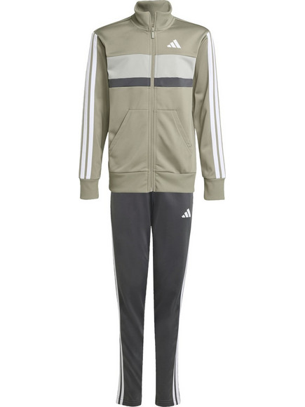 Adidas Tiberio 3S Παιδικό Σετ Φόρμας Χακί Μπεζ JX0195