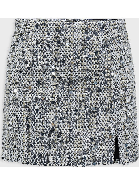 Vero Moda Μίνι Φούστα με Παγιέτες Ψηλόμεση Ασημί 15357280