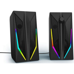 Hama Urage Blast-r 200 Ηχεία Υπολογιστή 2.0 6W με RGB Φωτισμό Μαύρα
