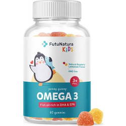 FutuNatura Omega 3 Raspberry Lemonade Ιχθυέλαιο για Παιδιά 60 Ζελεδάκια